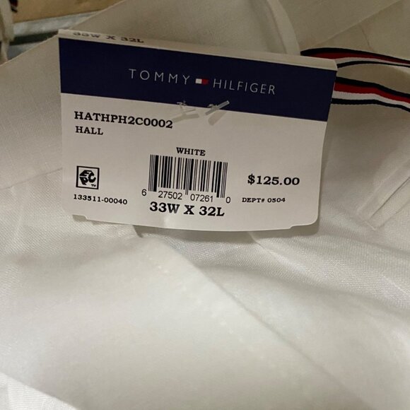 Tommy Hilfiger Mens Modern Fit Flat Front Pure Linen Pant White Size 33 X 32 NWT - Picture 6 of 7